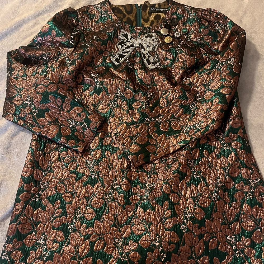 Dolce & Gabbana Green and Pink Floral Blouse